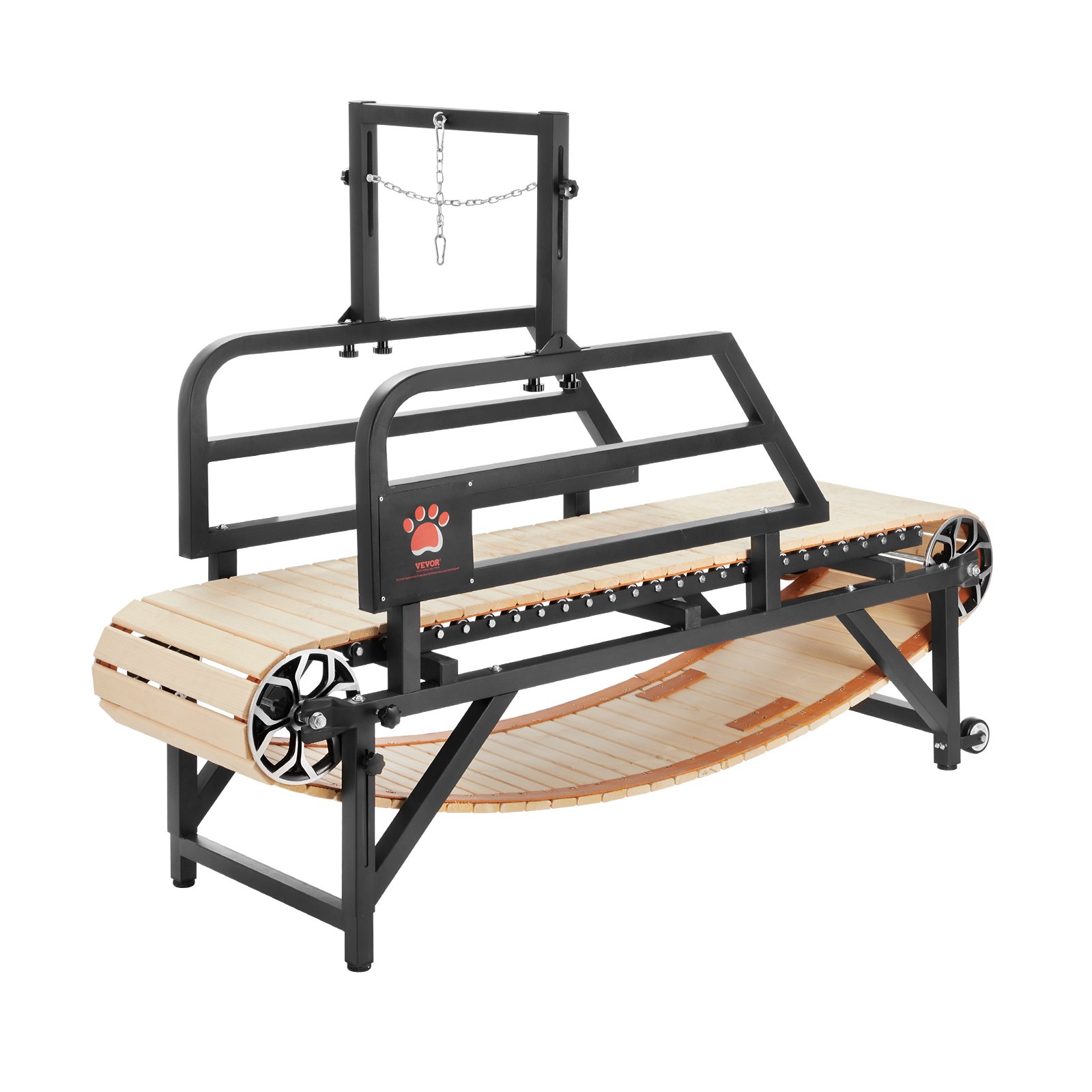 VEVOR Cinta de Correr para Perros Grandes de 190 x 56 x 143 cm, Capacidad de Carga de 100 kg, Máquina para Correr para Perros con Rampas Ajustables, Equipo de Ejercicio para Perros Grandes, Negro