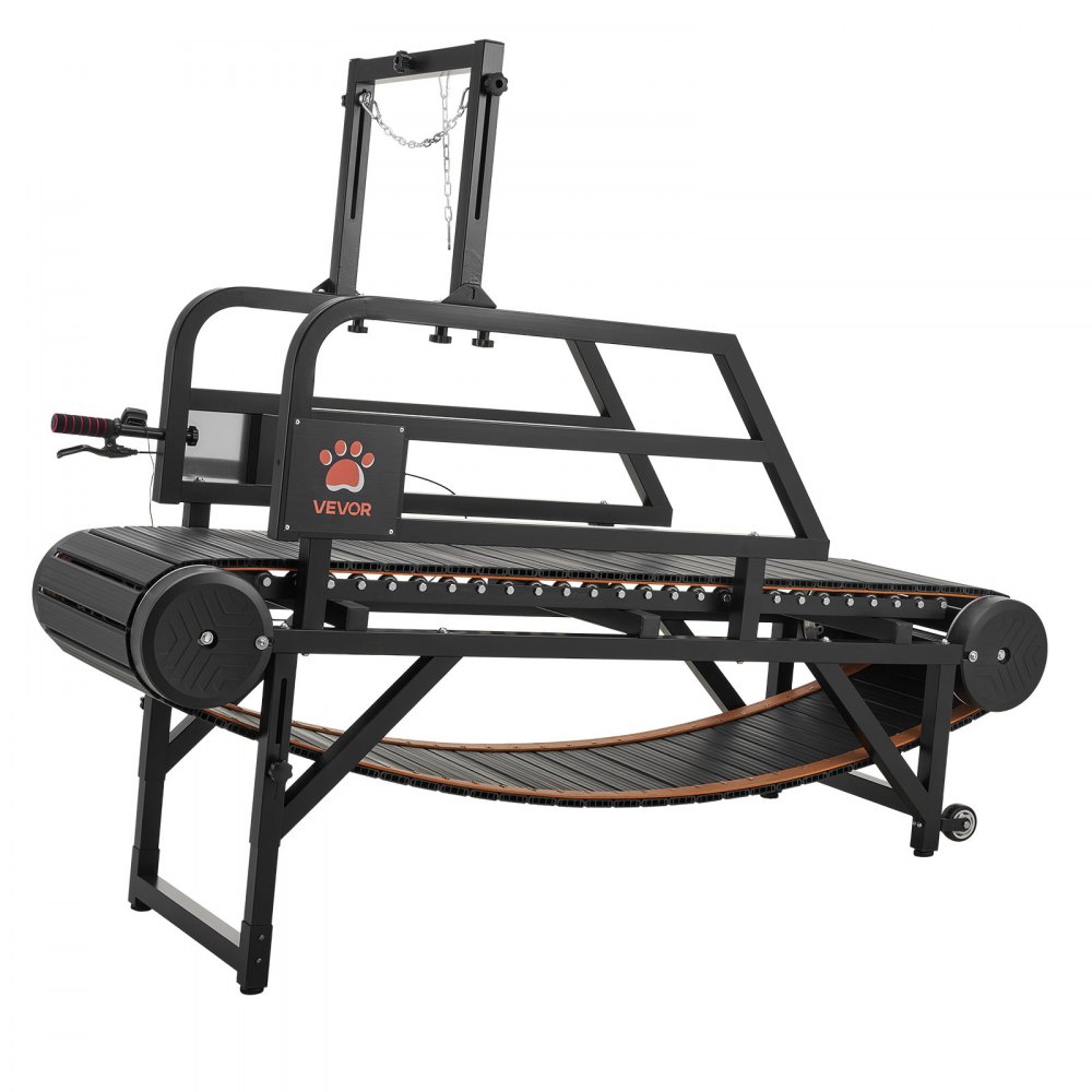 VEVOR Cinta de Correr para Perros Medianos Grandes sin Motor 190 x 56 x 145 cm, Soporte 199,58 kg, Máquina de Ejercicio Interior Perros, Altura de Inclinación de 15 cm, con Rampa Ajustable y Ruedas