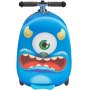 VEVOR Scooter Suitcase, 20L Capacity, Travel Suitcase with Flash PU Wheels, TPR Anti-Slip Handle, Max. Weight Capacity 50 kg, Children's Suitcase Carry-on Luggage, for Children 5 Years and Up, Blue