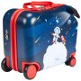 VEVOR Carry-on Children's Suitcase, 26L Capacity, Hard Shell Suitcase with Wheels and Sit-On Design, Adjustable Shoulder Strap, Children's Travel Bag for Children 3 Years and Older, Blue and White