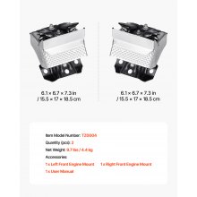 VEVOR Kit de Montaje de Motor de Repuesto, Compatible con Chevrolet Silverado 1500 5,3 L V8 2007-13, Reemplaza OE n.° A5365, A5365, Soporte Seguro, Montajes Delanteros Izquierdo y Derecho, 2 uds