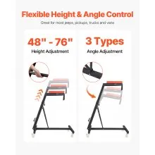 VEVOR Enredadera superior automotriz, con altura ajustable de 49.6" a 75.6", enredadera alta de capacidad de 400 libras, 4 ruedas giratorias, enredadera plegable resistente para reparación y mantenimi