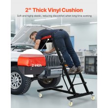 VEVOR Enredadera superior automotriz, con altura ajustable de 49.6" a 75.6", enredadera alta de capacidad de 400 libras, 4 ruedas giratorias, enredadera plegable resistente para reparación y mantenimi