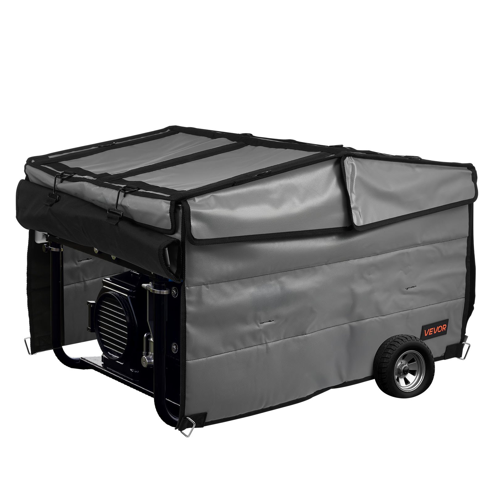 VEVOR Funda para Generador Impermeable, Ajuste Universal, para la Mayoría de Generadores de 3500 a 12000 W, con Tela Oxford 420D Resistente y Gruesa Malla de PVC, Color Gris, 865 x 657 x 535 mm