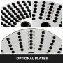 Placas opcionales para el conjunto de mesa giratoria VEVOR que muestran varias configuraciones de orificios.