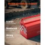 VEVOR Caja de Herramientas Portátil Plegable de Metal 457,2 x 200 x 215 mm de 3 Niveles y 5 Bandejas con Asa y Orificio para Cerradura, Caja de Herramientas para Almacén, Taller de Reparación, Rojo