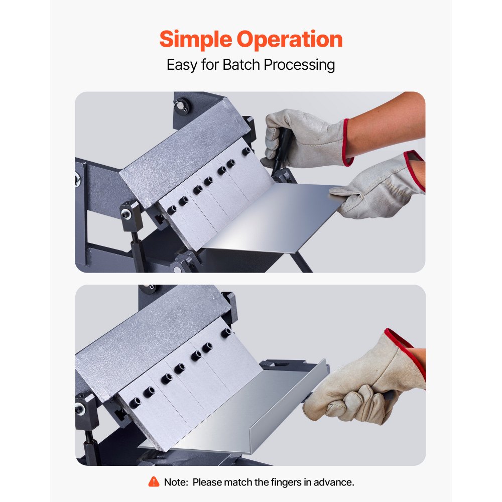 VEVOR Dobladora de Cajas y Bandejas, Dobladora de Chapa Metálica de 305 mm, Capacidad para Acero Dulce de 1 mm, Ajustable de 0-135°, Máquina Plegadora de Metal con 5 Dedos para Doblado Preciso