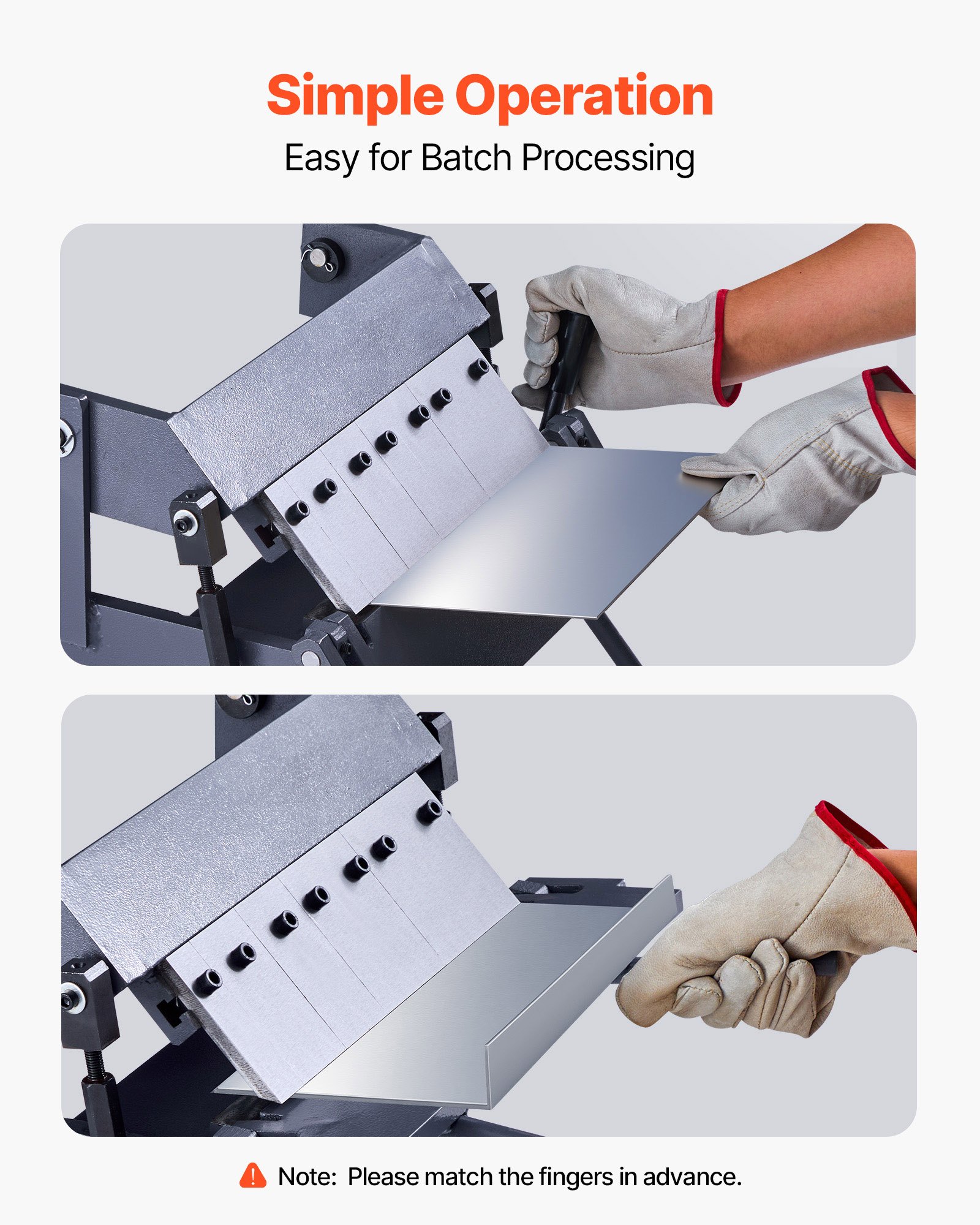 VEVOR Dobladora de Cajas y Bandejas, Dobladora de Chapa Metálica de 305 mm, Capacidad para Acero Dulce de 1 mm, Ajustable de 0-135°, Máquina Plegadora de Metal con 5 Dedos para Doblado Preciso