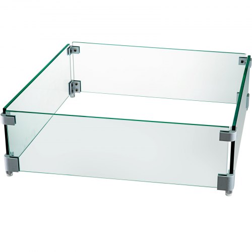 VEVOR Parabrisas de Quemador de 486x486x150 mm Pulgadas Protector de Parabrisas de Vidrio de 8 mm con Quemador Cuadrado