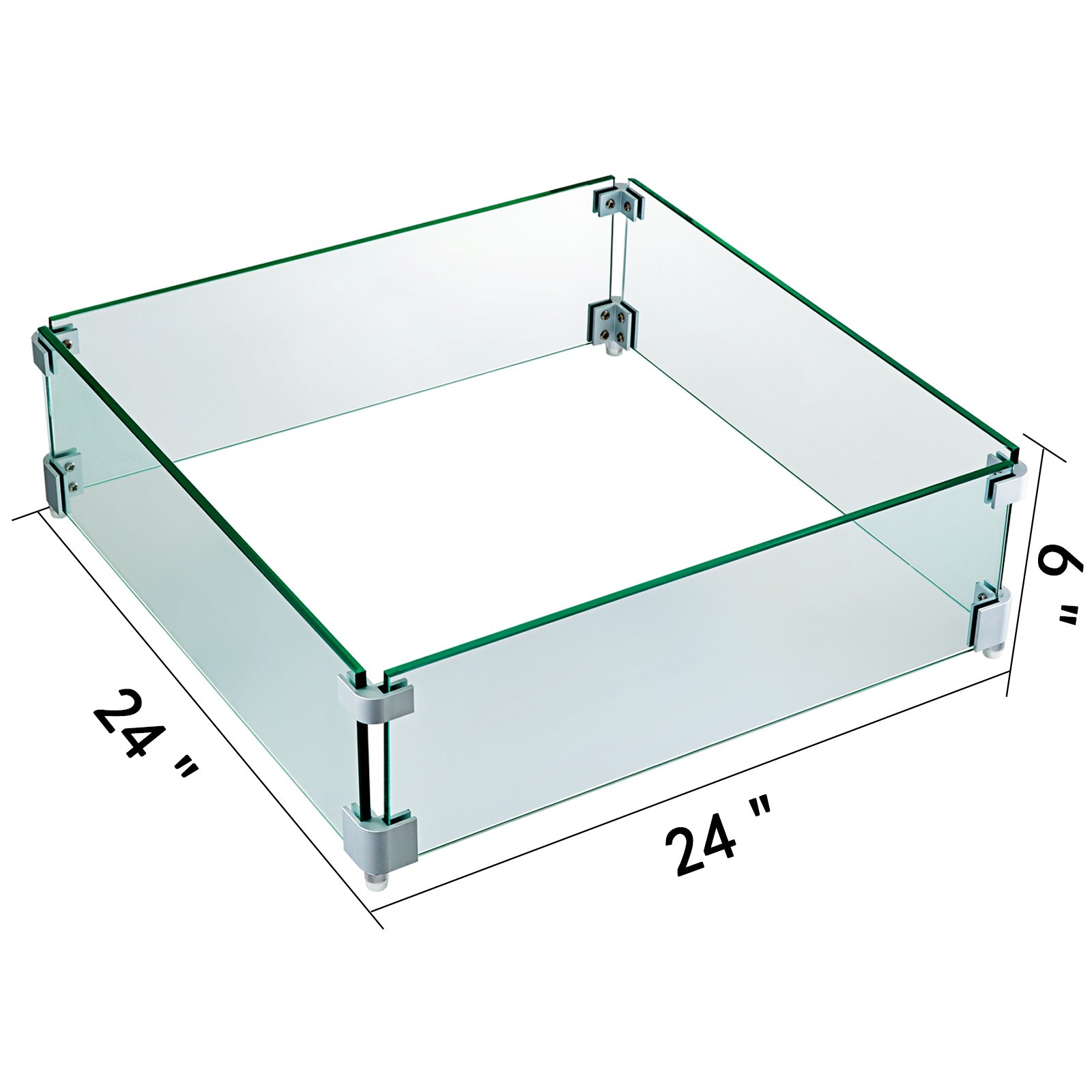 Placa Contra Viento Vidrio Templado 62x62cm Para Quemador Popular En Cocina
