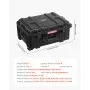 VEVOR Estuche Rígido Impermeable de 573 x 450 x 277 mm con Ruedas Giratorias y Manija Retráctil, Estuche Protector Impermeable IP67 con 4 Clips, 4 Orificios para Candado y Espuma Insertada, Negro