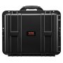 VEVOR Estuche Rígido Impermeable de 573 x 450 x 277 mm con Ruedas Giratorias y Manija Retráctil, Estuche Protector Impermeable IP67 con 4 Clips, 4 Orificios para Candado y Espuma Insertada, Negro