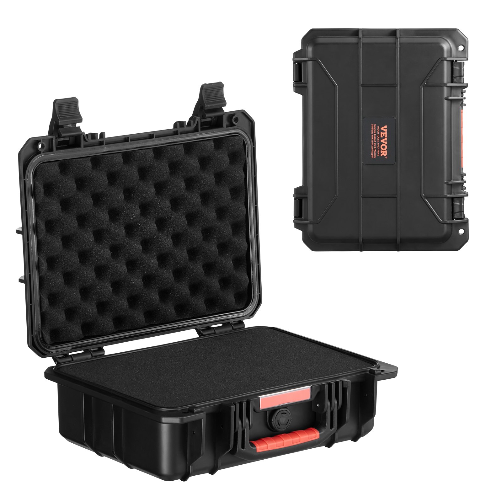 VEVOR Estuche rígido resistente a la intemperie, estuche protector resistente con espuma precortada y asas retráctiles para viajes, caza, uso militar, táctico, estuche impermeable IP67 para cámaras (40 x 32 x 16,6)