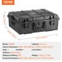 VEVOR Estuche rígido resistente a la intemperie, estuche protector resistente con espuma precortada y asas retráctiles para viajes, caza, uso militar, táctico, estuche impermeable IP67 para cámaras (56,1 x 37 x 26)
