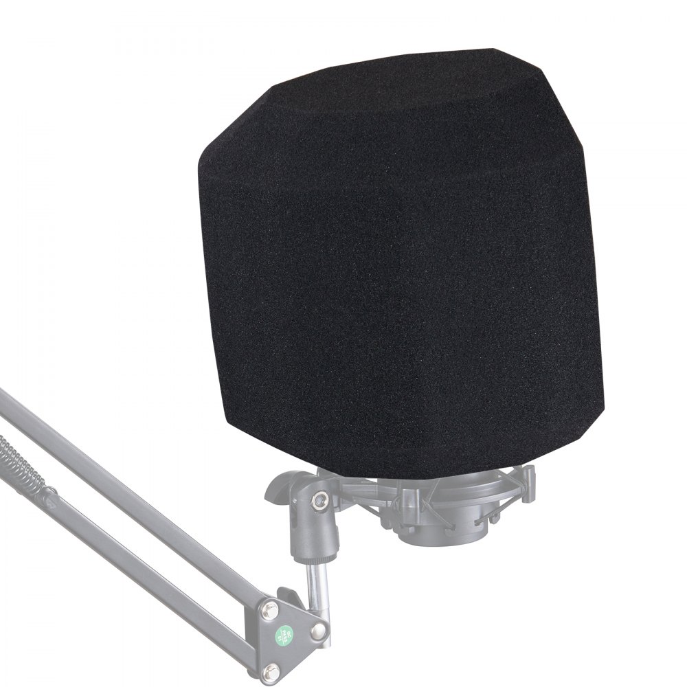 VEVOR Esfera Aislante para Micrófono Espuma Acústica Densa Protección contra Ruido del Viento con Filtro Antipop de 2 Capas Compatible con Micrófonos de 40 a 60 mm Cabina Vocal para Minimizar Eco