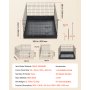 VEVOR Parque de Metal Plegable para Perros y Mascotas con Base de Oxford, Valla Metálica para Animales Pequeños, Altura de 61 cm, 4 Paneles de Malla, Accesorios de Instalación, para Exterior Interior