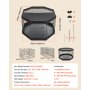 VEVOR Corral de Metal Plegable para Perros con Cubierta Superior y Base, Parque de Juego para Mascotas Medianas, 8 Piezas, Forma Ajustable de Cuadrado Rectángulo Octágono, para Hogar Interior Exterior