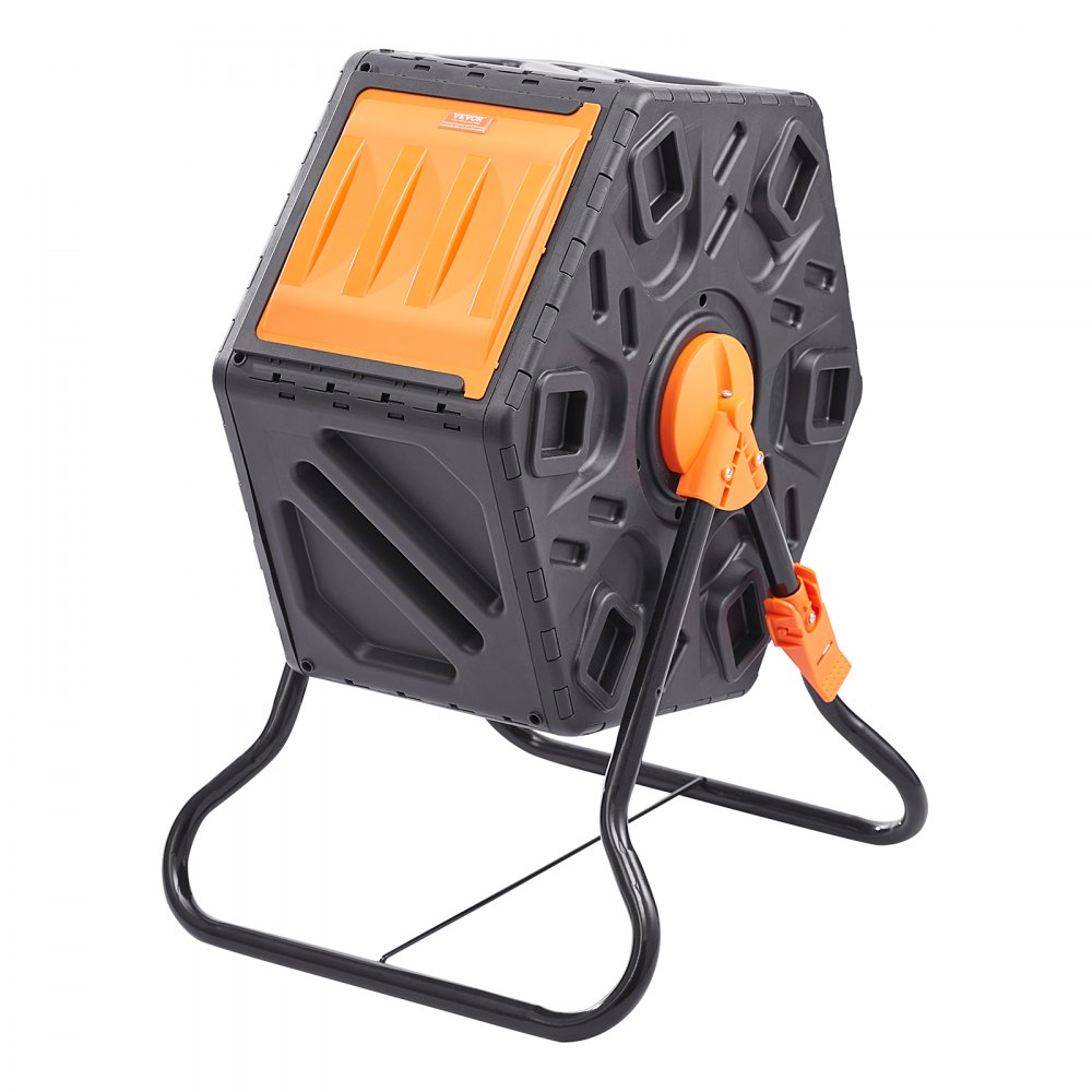VEVOR Tumbling Composter Bin, 70 L, 360° Rotating Drum Composter, Multifunctional Tumbling Composter, 605 x 510 x 730 mm, 20 kg Heavy-Duty Garden Compost Bin, Includes Gloves