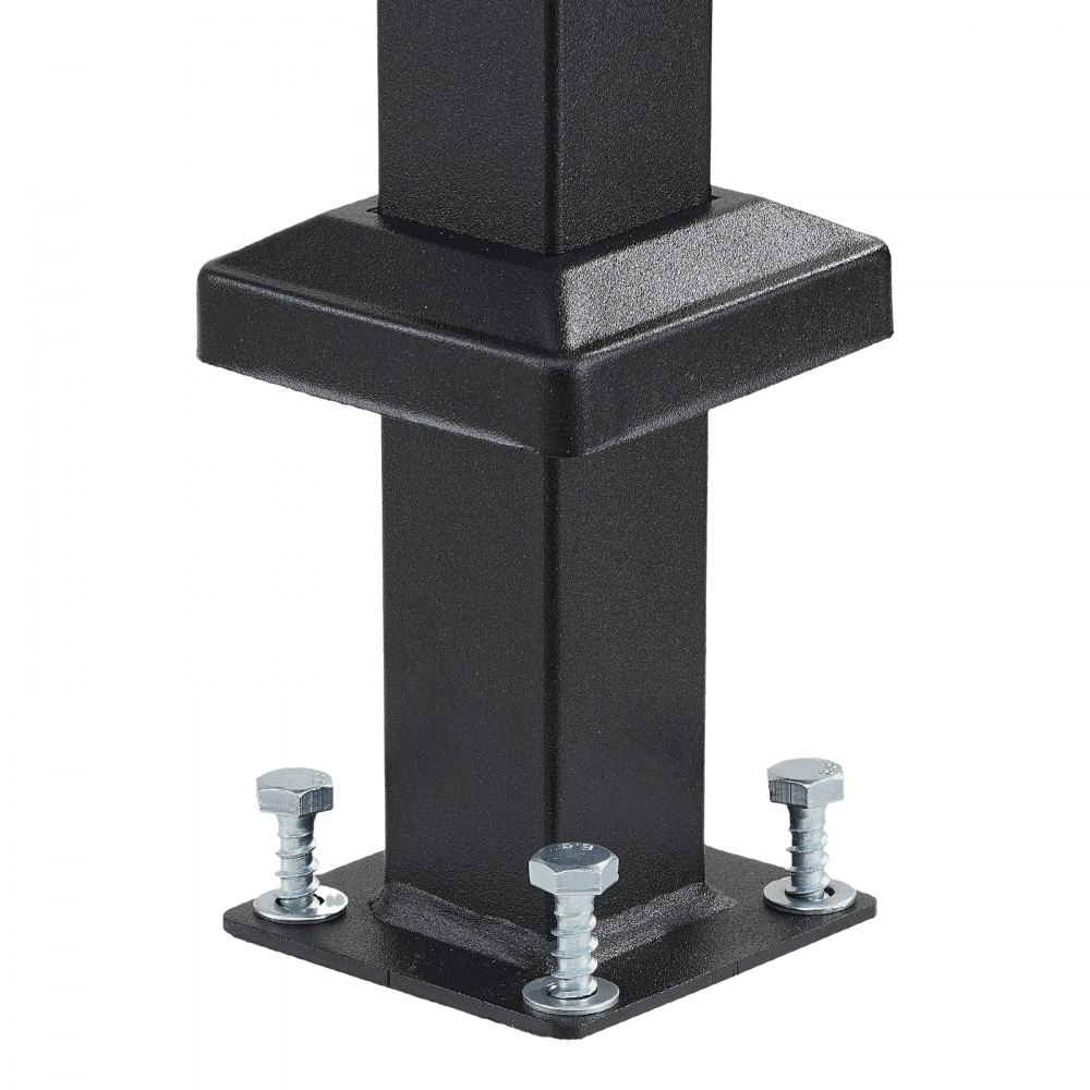 VEVOR Barandilla de Escalera para Pasamanos de Escalera de 4-5 Escalones con Kit de Instalación Tubo Cuadrado de Acero al Carbono para Personas Mayores, Escalones de Concreto, Porche, Patio, Negro