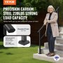 VEVOR Barandilla de Escalera para Pasamanos de Escalera de 4-5 Escalones con Kit de Instalación Tubo Cuadrado de Acero al Carbono para Personas Mayores, Escalones de Concreto, Porche, Patio, Negro