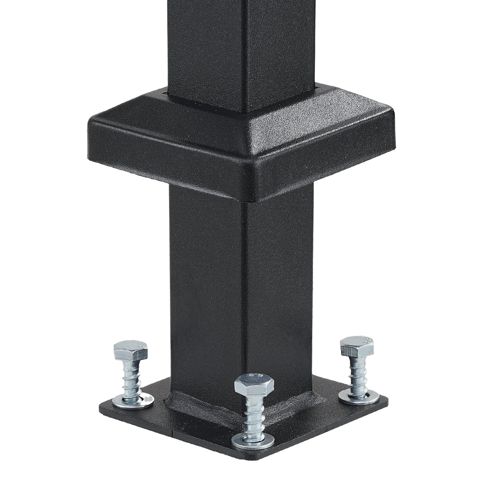 VEVOR Barandilla de Escalera para Pasamanos de Escalera de 4-5 Escalones con Kit de Instalación Tubo Cuadrado de Acero al Carbono para Personas Mayores, Escalones de Concreto, Porche, Patio, Negro