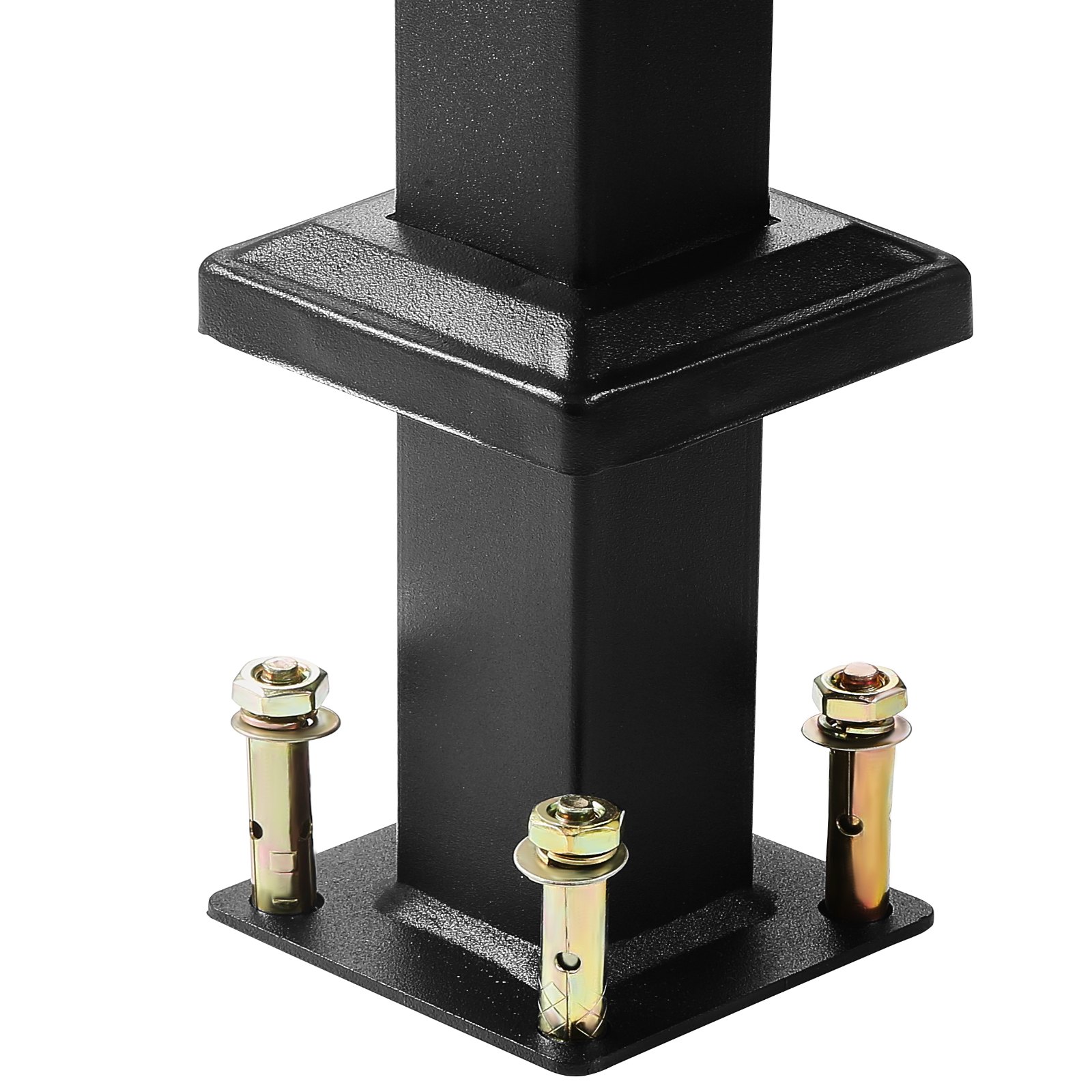 VEVOR Pasamanos de Exterior para Escalera Kit de Barandilla para 4 a 5 Escalones Tubo Cuadrado con Barra Horizontal Rieles de Soporte de Acero al Carbono para Escaleras de Hormigón, Terraza, Negro