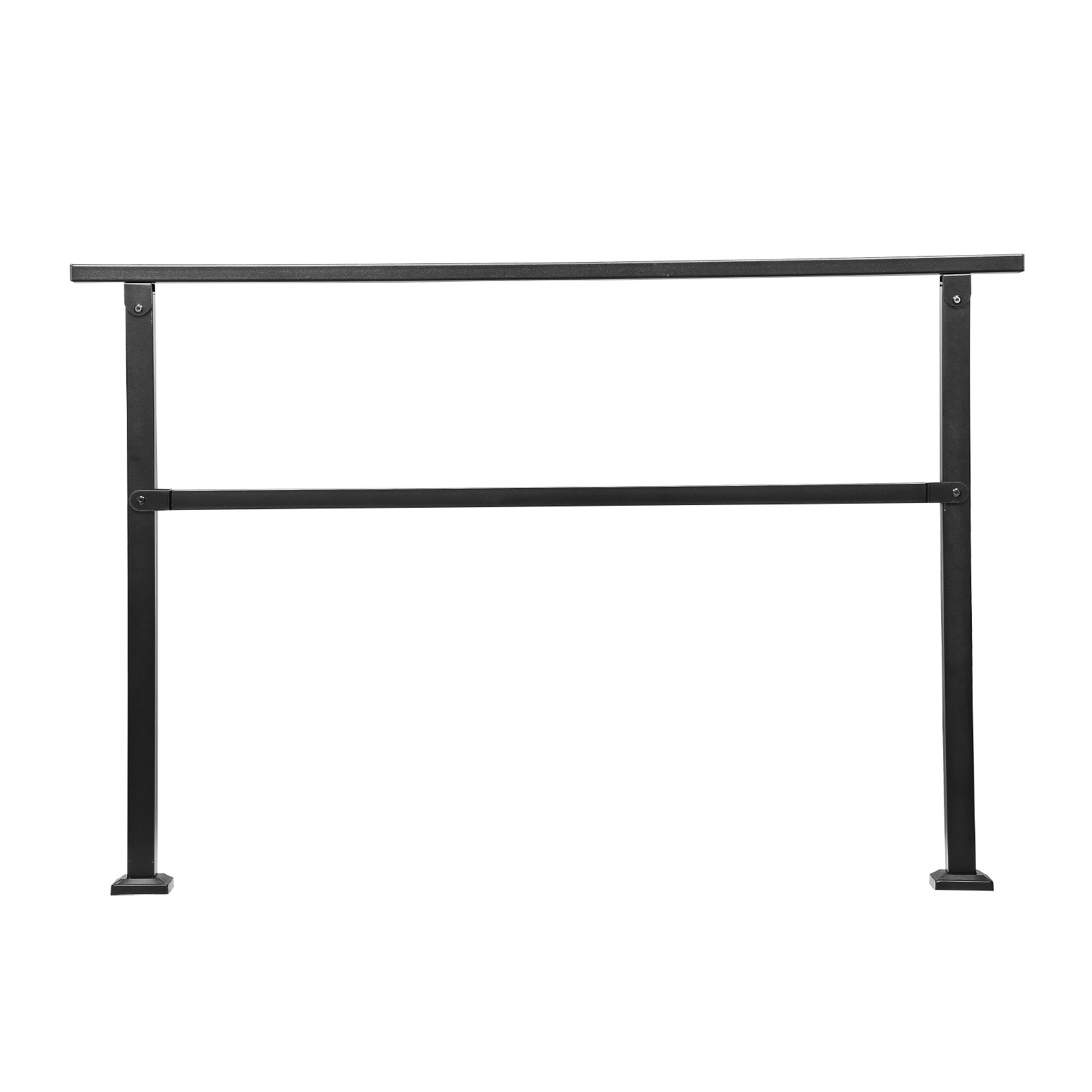 VEVOR Pasamanos de Exterior para Escalera Kit de Barandilla para 4 a 5 Escalones Tubo Cuadrado con Barra Horizontal Rieles de Soporte de Acero al Carbono para Escaleras de Hormigón, Terraza, Negro