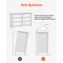 VEVOR Cómoda de 6 Cajones de Madera 39,6 x 120,1 x 78,7 cm con Sistema de Deslizamiento y Antivuelco Estilo Retro Minimalista Ideal para Guardar TV para Sala de Estar, Pasillo y Entrada, Blanco