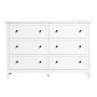 VEVOR Chest of Drawers with 6 Drawers, Wooden Chest of Drawers with Anti-Slip and Anti-Tilt Protection, Minimalist Retro Drawer Cabinet TV Stand, Organizer for Living Room Bedroom Entrance Area (White)