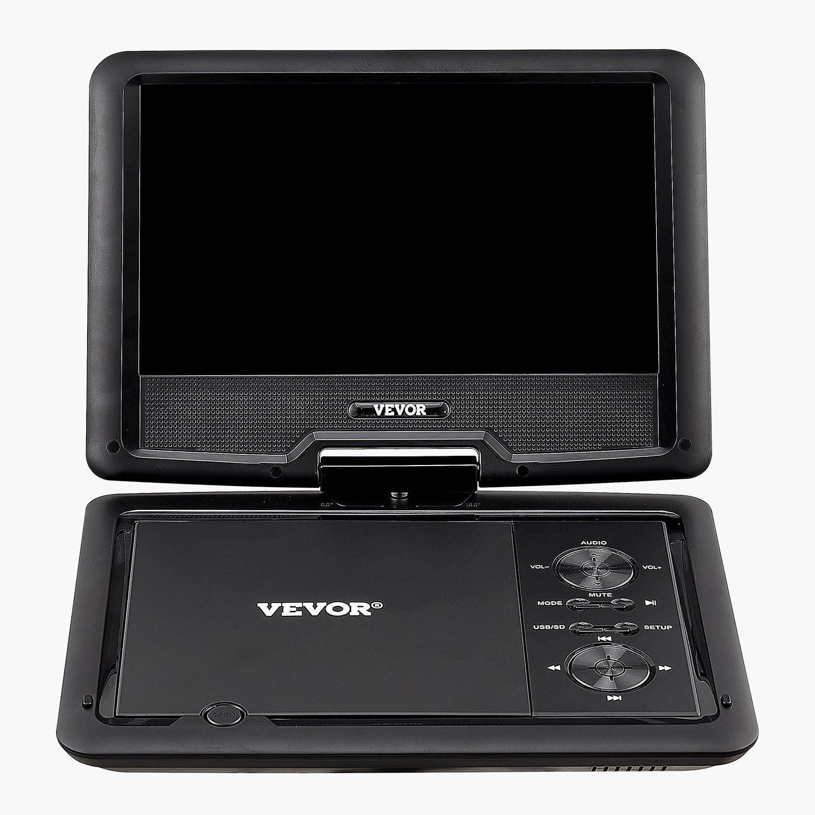 VEVOR Reproductor de DVD Portátil con Pantalla Giratoria de 256 mm, Reproductor de DVD de Viaje con Altavoces Duales, Compatible con Sincronización de TV/USB/Tarjeta SD/CD/DVD, Cargador de Coche