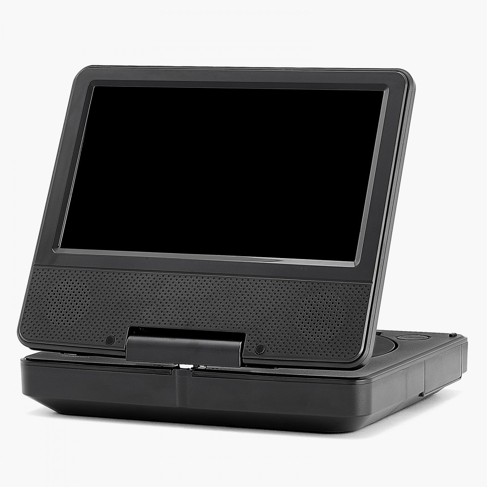 VEVOR Reproductor de DVD Portátil, Reproductor de DVD de Viaje con Pantalla Giratoria de 178 mm y Altavoces Duales, Compatible con Sincronización de TV/USB/Tarjeta SD/CD, Cargador de Coche