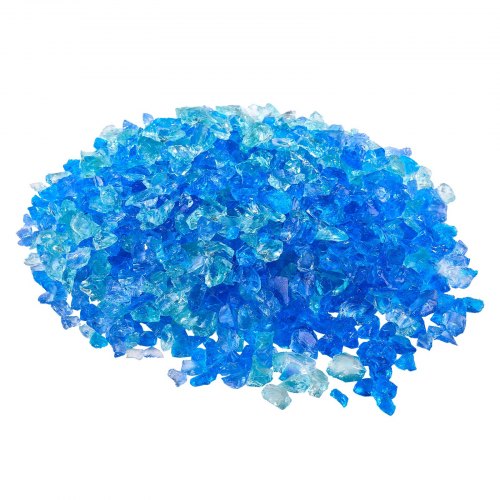 VEVOR Piedras para Chimenea de Vidrio Ignífugo 4,5 kg, 19,05 mm, Bloques de Vidrio Reflectantes, para Mesa de Fogata, de Alto Brillo, para Paisajismo, Color Azul Agua, Azul Caribeño y Verde Agua