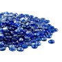VEVOR Piedras de Vidrio para Chimenea Redondas y Planas, 4,5 kg, Resistente a Altas Temperaturas, Cuentas de Vidrio Reflectantes, sin Humo, 19,05 mm, para Paisajismo de Mesa de Fogón, Azul Cobalto