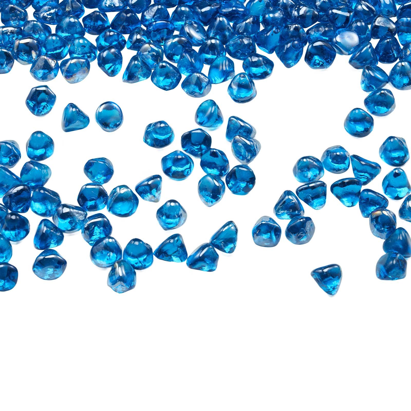 VEVOR Piedras de Vidrio Reflectante con Forma de Diamante para Chimenea Resistentes a Altas Temperaturas 600 ℃, 4,5 kg, 25,4 mm, Ideal para Paisajismo de Mesas de Fogata, Color Azul Caribeño