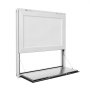 VEVOR Concession Window Folding Shelf 915x915mm Aluminum Alloy Service Window, for Food Truck, Up to 85 Degrees, w/ Awning Door and Drag Hook, Rainwater Resistant