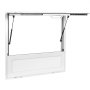 VEVOR Concession Window Folding Shelf 915x915mm Aluminum Alloy Service Window, for Food Truck, Up to 85 Degrees, w/ Awning Door and Drag Hook, Rainwater Resistant