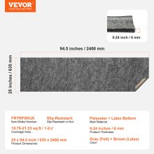 VEVOR Alfombra Antideslizante Cojín Protector de Suelo 63,5x240 cm Grosor 6 mm