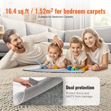 VEVOR Alfombra Antideslizante Cojín Protector de Suelo 153x244 cm Grosor 6 mm