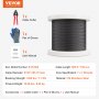 VEVOR Kit de Cables de Alambre de 3,18 mm Cable de Acero Inoxidable 316 de 152,4 m con Cortador y Guantes, Resistencia a la Rotura de 7,1 kN, 7 x 7 Hebras, Cables de Grado de Aeronáutico, Negro