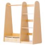 VEVOR Kids Dress Up Storage, with Mirror, Dress Up Closet, Toddler Wardrobe Closet for Little Girls, Armoire with Shelves & Bottom Tray, Costume Organizer, Toddler Room Furniture, for Bedroom, Natural