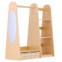 VEVOR Kids Dress Up Storage, with Mirror, Dress Up Closet, Toddler Wardrobe Closet for Little Girls, Armoire with Shelves & Bottom Tray, Costume Organizer, Toddler Room Furniture, for Bedroom, Natural