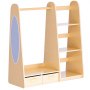 VEVOR Kids Dress Up Storage, with Mirror, Dress Up Closet, Toddler Wardrobe Closet for Little Girls, Armoire with Shelves & Bottom Tray, Costume Organizer, Toddler Room Furniture, for Bedroom, Natural