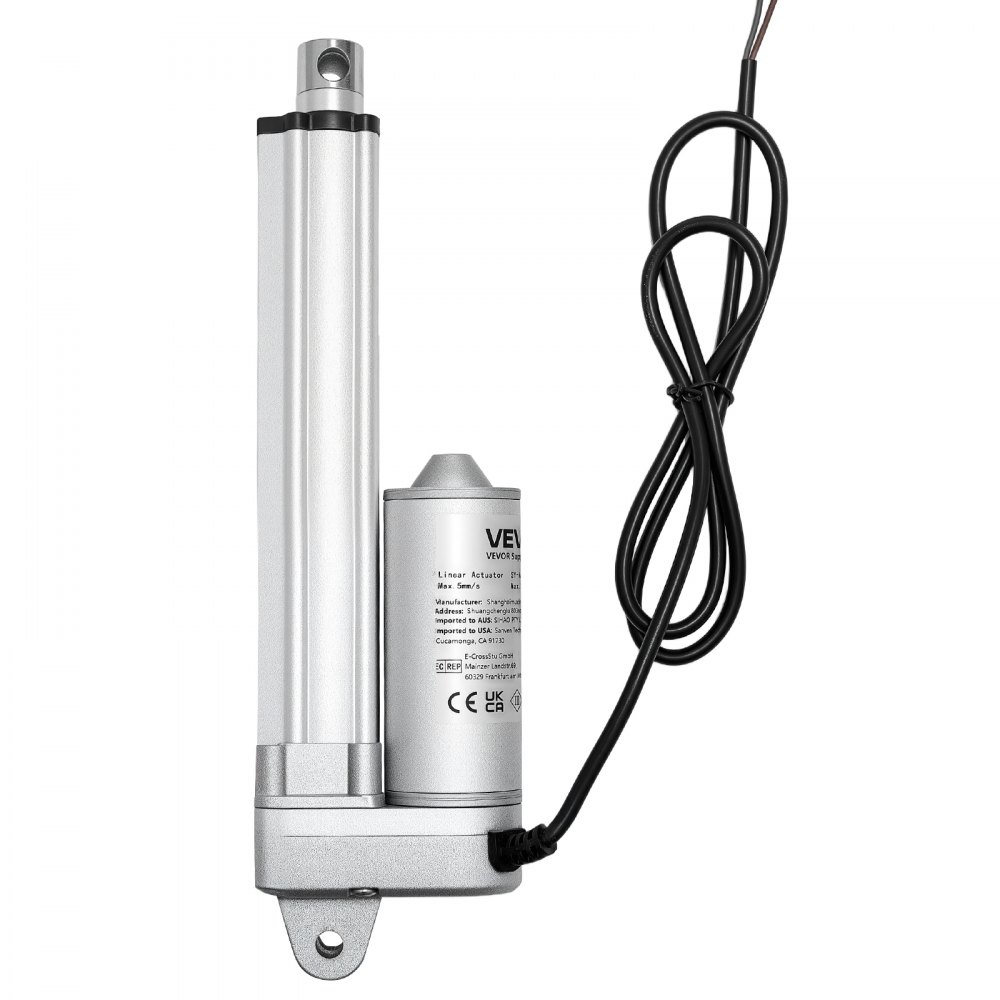 VEVOR 12V Linear Actuator, 101.6mm Stroke IP65 Waterproof Linear Actuator, 3000N 5mm/s Motion Actuators with Mounting Brackets for Solar Trackers, Industrial Machinery, Door Opener
