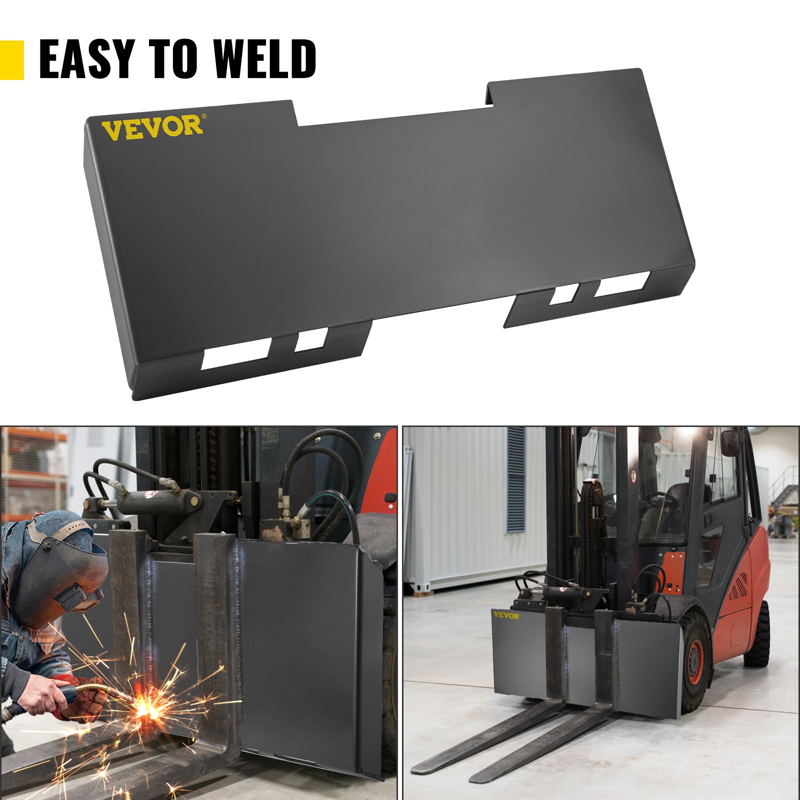 VEVOR Placa de montaje universal para cargador de dirección deslizante de 1/8" accesorio de placa para cargador de dirección deslizante capacidad de 3000 libras perno en diferentes accesorios