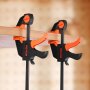 VEVOR Abrazaderas de Barra para Carpintería 2 PCS 30,48 cm 2 PCS 15,24 cm, Abrazadera/Separador de una Mano, Abrazadera en F de Agarre Rápido de Plástico y Acero Carga de 70 kg para Carpintería