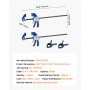 VEVOR Abrazaderas de Barra para Carpintería 2 PCS 60,96 cm, Abrazadera/Separador de una Mano, Abrazaderas en F de Agarre Rápido de Plástico Premium y Acero al Carbono Carga de 154 kg para Carpintería