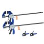 VEVOR Bar Clamps for Woodworking, 2-Pack 60.96 cm One-Handed Clamp/Spreader, Quick-Grip F-Clamp with 154 kg Load Limit, Premium Plastic and Carbon Steel, for Woodworking Metal working, Blue + Black