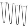 VEVOR 4-piece set of table legs, hairpin legs, 406mm high, 110x110mm mounting plate, carbon steel, powder-coated, 227kg load capacity, ideal for kitchen tables, living room consoles, studio tables