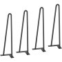 VEVOR 4-piece set of table legs, hairpin legs, 406mm high, 110x110mm mounting plate, carbon steel, powder-coated, 227kg load capacity, ideal for kitchen tables, living room consoles, studio tables