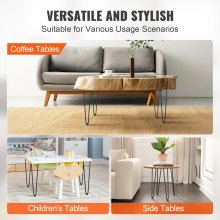 VEVOR Patas de Mesa de Horquilla 4 PCS Patas de Muebles 406 mm Acero Macizo Capacidad de Carga 227 kg Patas de Oficina 2 Varillas con Tornillos y Patines Protectores para Casa Oficina Comedor, Negra